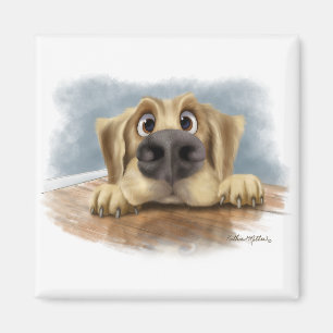 Aimant Dessin animé de Golden Retriever mignon 