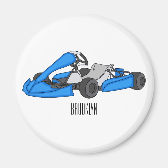 Aimant dessin animé de Kart racing (Devant)