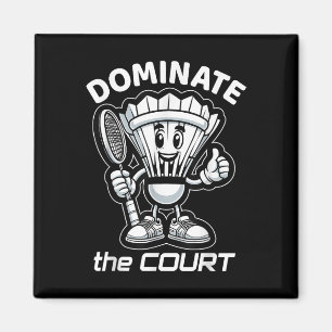 Aimant Dessin animé de volant et de raquette de badminton