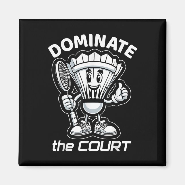 Aimant Dessin animé de volant et de raquette de badminton (Devant)