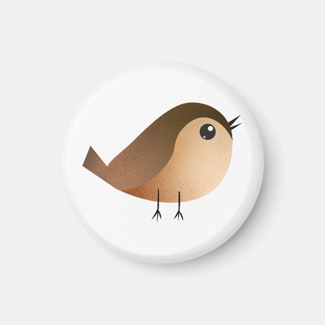 Aimant Dessin animé d'oiseau moineau (Devant)