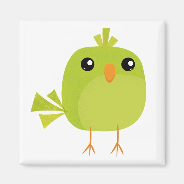 Aimant Dessin animé d'oiseau vert   (Devant)