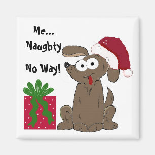 Aimant Dessin animé humoristique de Noël de Naughty Dog