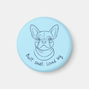Aimant Dessin au trait de Bouledogue Français. Construit