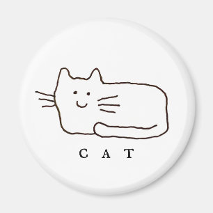 Aimant Dessin au trait de chat de dessin animé