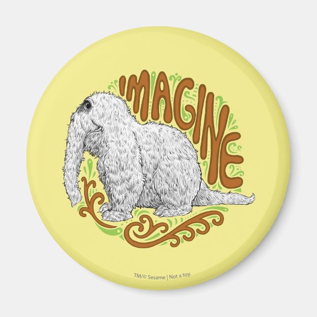 Aimant Dessin au trait de Snuffleupagus B&W (Devant)