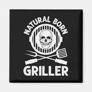 Aimant Dessin Bbq Drôle Pour Hommes Femmes Grillant De La