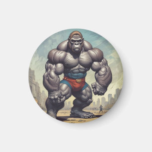 Aimant Dessin d'art pop de Gorilla Bodybuilder