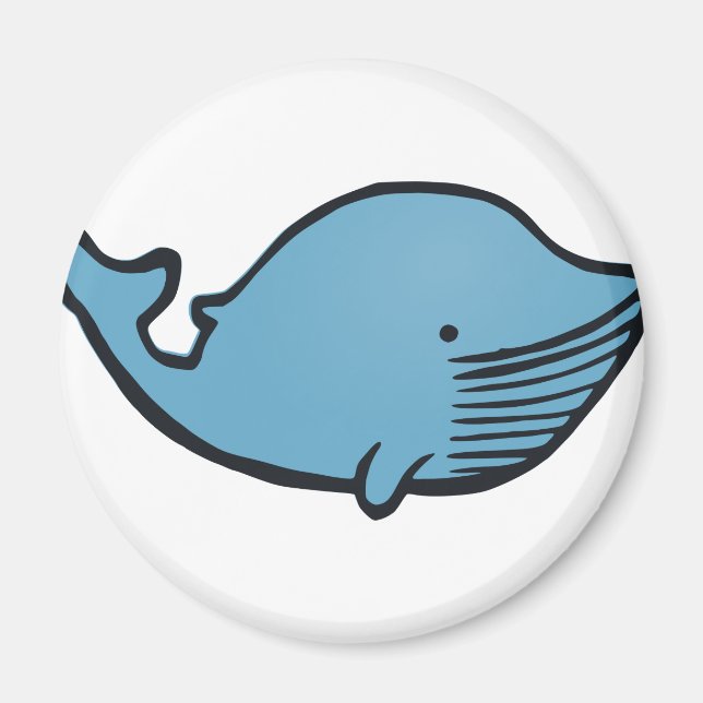 Aimant Dessin de baleine bleue (Devant)