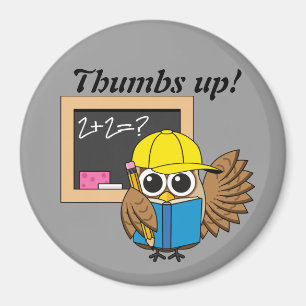 Aimant Dessin de chouette écolière   Ajouter du texte