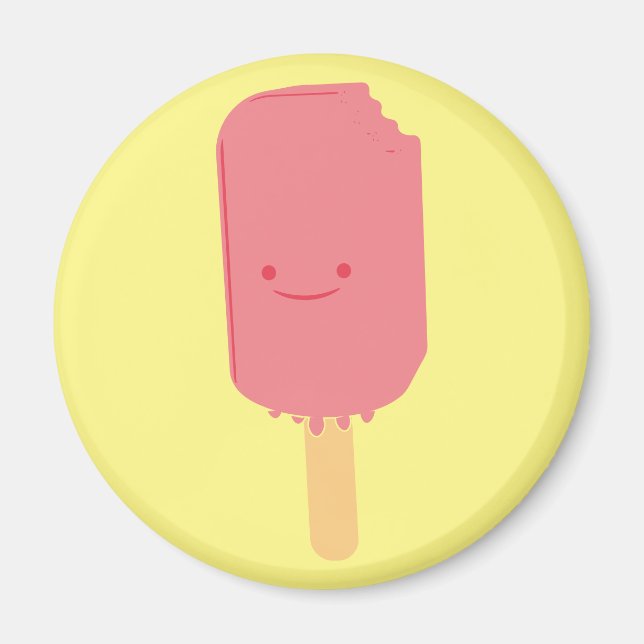 Aimant Dessin de dessin de Popsicle de fraises (Devant)