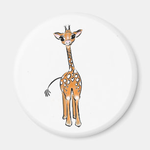 Aimant Dessin de la girafe de la mignonne