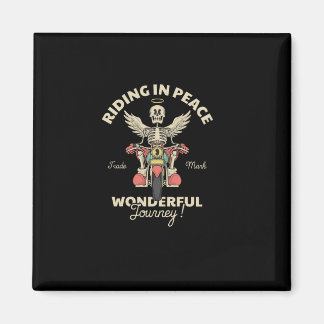 Aimant dessin de l'emblème du crâne ange équitation moto