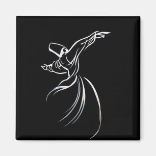 Aimant Dessin De Ligne Dervish Style De Calligraphe En Bl
