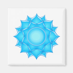 Aimant Dessin de lotus de verre bleu
