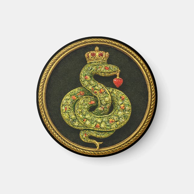Aimant Dessin de serpent élisabéthain Tudor Bijou rubis (Devant)