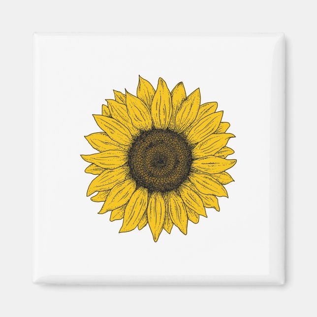 Aimant Dessin de tournesol (Devant)