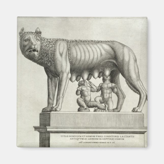 Aimant Dessin du bronze étrusque de la si-loup-elle (Devant)