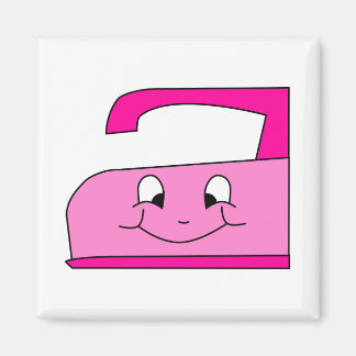 Aimant Dessin en fer rose. En blanc.