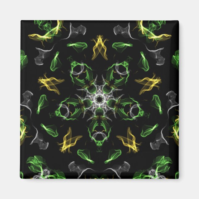 Aimant Dessin numérique Mandala vert Smokey (Devant)