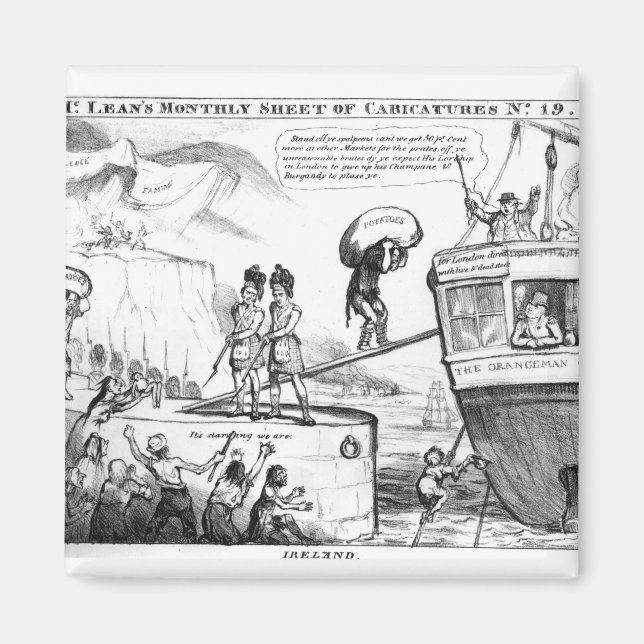Aimant Dessin satirique sur l'État d'Irlande (Devant)