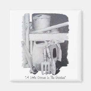 Aimant dessin toujours de la vie des outils de jardin