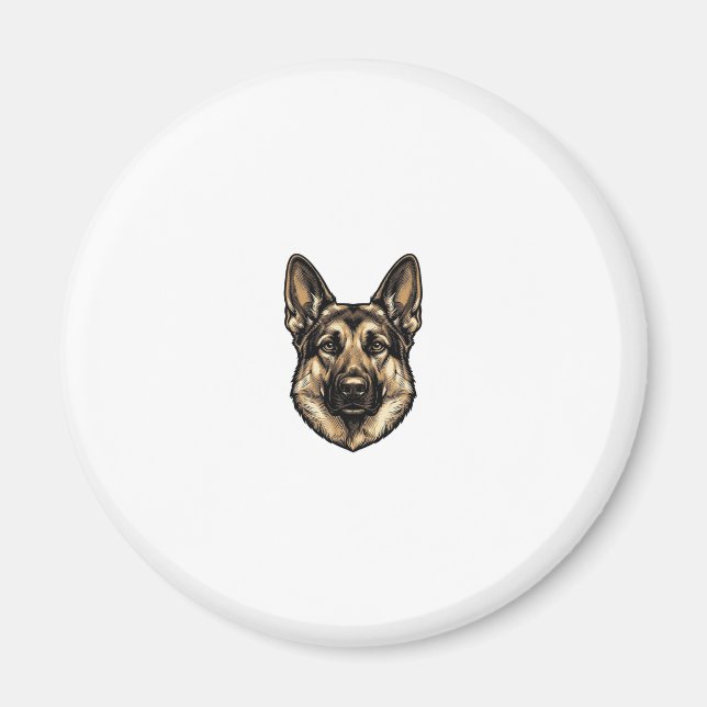 Aimant Dessin vectoriel de chien de berger de gravure vin (Devant)