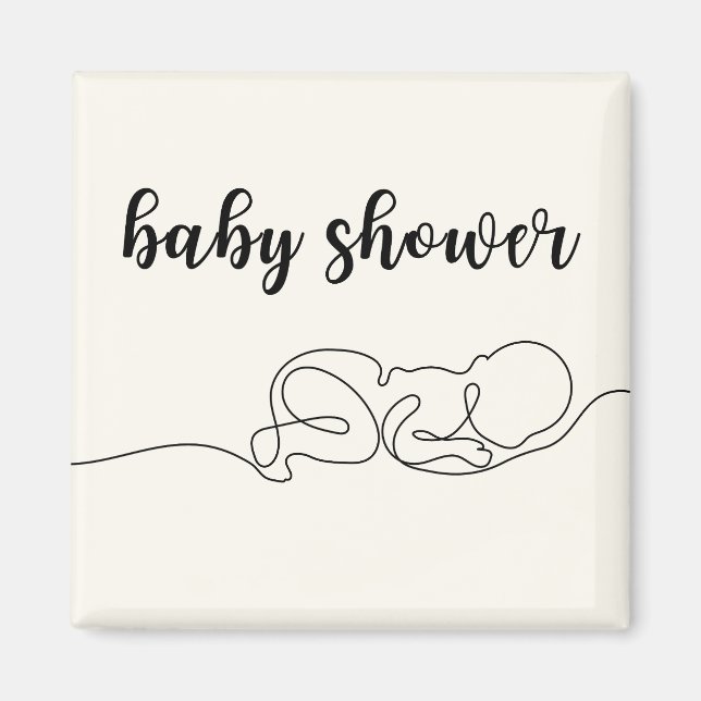 Aimant Dessiner le Baby shower minimaliste bébé (Devant)