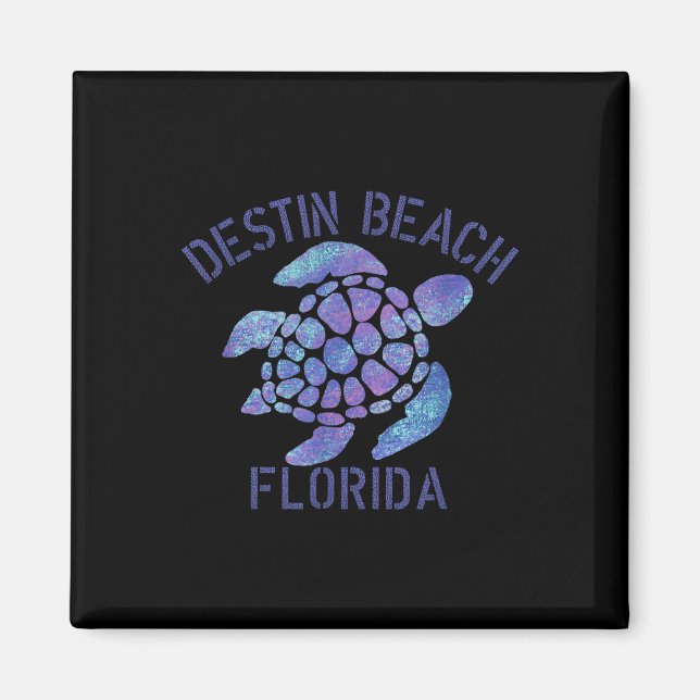 Aimant Destin Beach, Fl Beach Design _ Cadeau de tortue t (Devant)