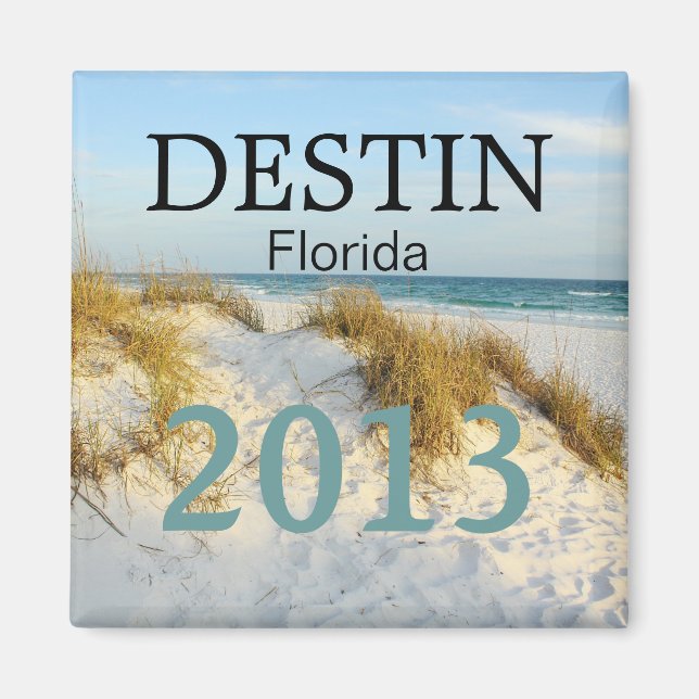 Aimant Destin Plage de sable blanc Floride - PERSONNALISE (Devant)