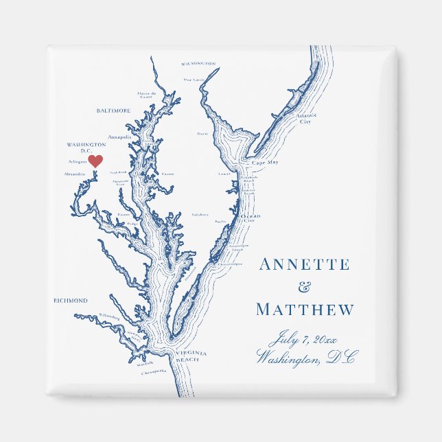 Aimant Destination de Washington DC Favor de mariage (Devant)