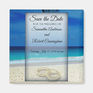 Aimant Destination Mariage avec anneaux Enregistrer la da
