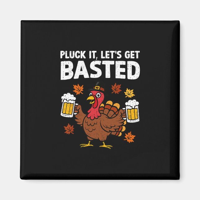 Aimant Détachez-le, allons-y avec humour Dinde de Thanksg (Devant)