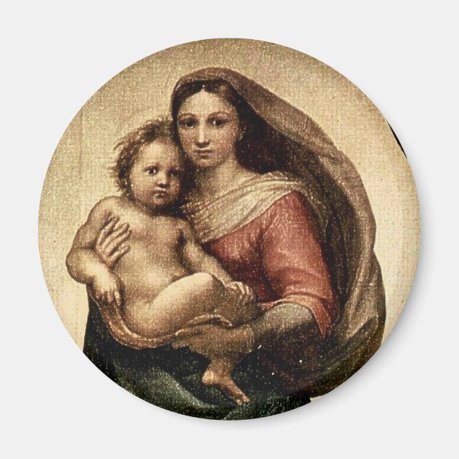 Aimant Détail de la "Vierge Sixtine" de Raphael (vers 151 (Devant)