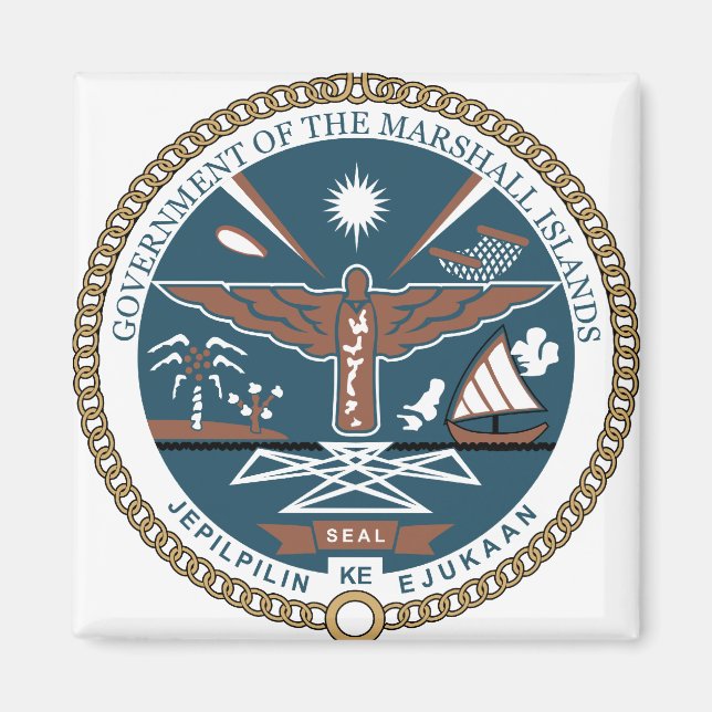 Aimant Détail des armoiries des Îles Marshall (Devant)