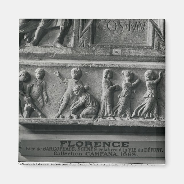 Aimant Détail du sarcophage montrant des enfants jouant (Devant)