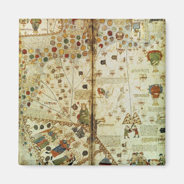 Aimant Détail d'une carte du monde catalan (Devant)