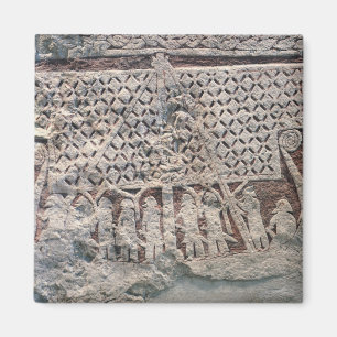 Aimant Détail d'une pierre représentant un Viking