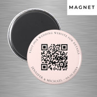 Détails du code QR du site web de mariage rose gol
