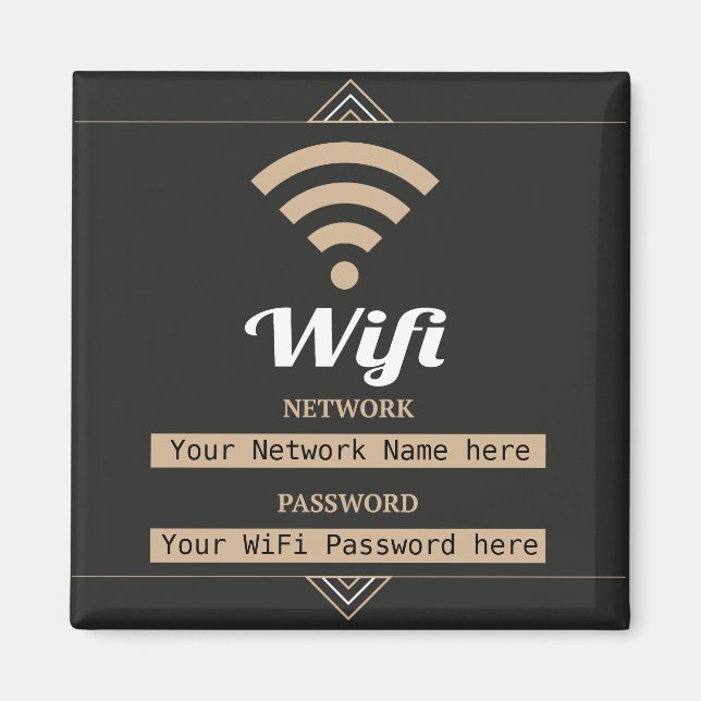 Aimant Détails WiFi simpliste Mot de passe réseau (Devant)