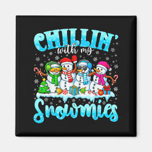Aimant Détente avec mes bonhommes de neige Funny Noël bon