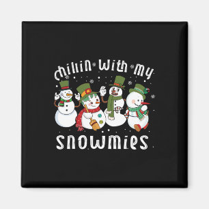 Aimant Détente avec mes snowmies Santa bonhomme de neige
