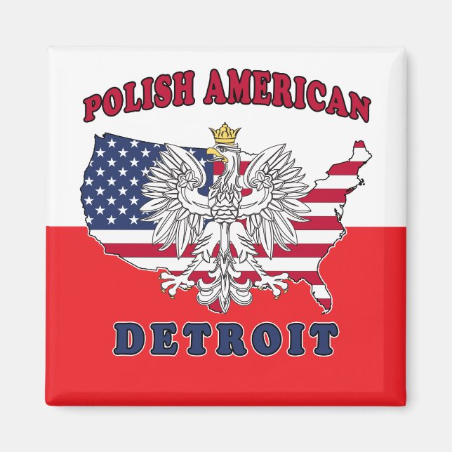 Aimant Detroit Michigan polonais (Devant)