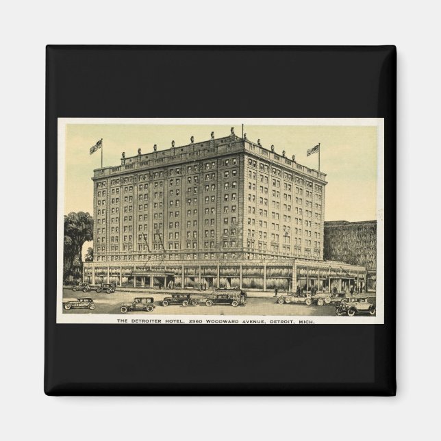 Aimant Detroiter Hotel Woodward Ave, Detroit, Michigan (Devant)