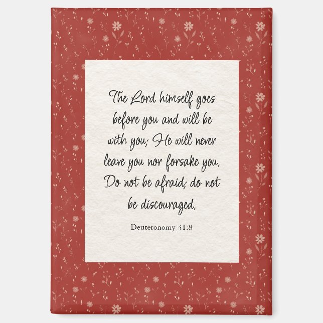 Aimant Deutéronome 31:8 Image du couplet biblique (Recto)