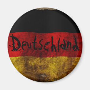Aimant Deutsch Flagge - Vintage...