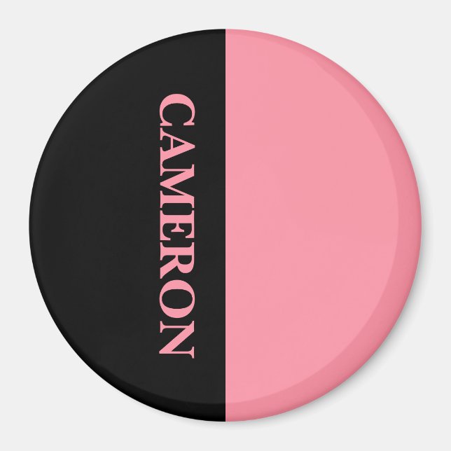 Aimant Deux couleurs tendance | Nom | Rose noir et Saumon (Devant)