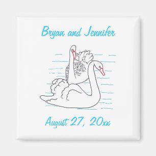 Aimant Deux cygnes noirs Dessiner Enregistrer la date Aim