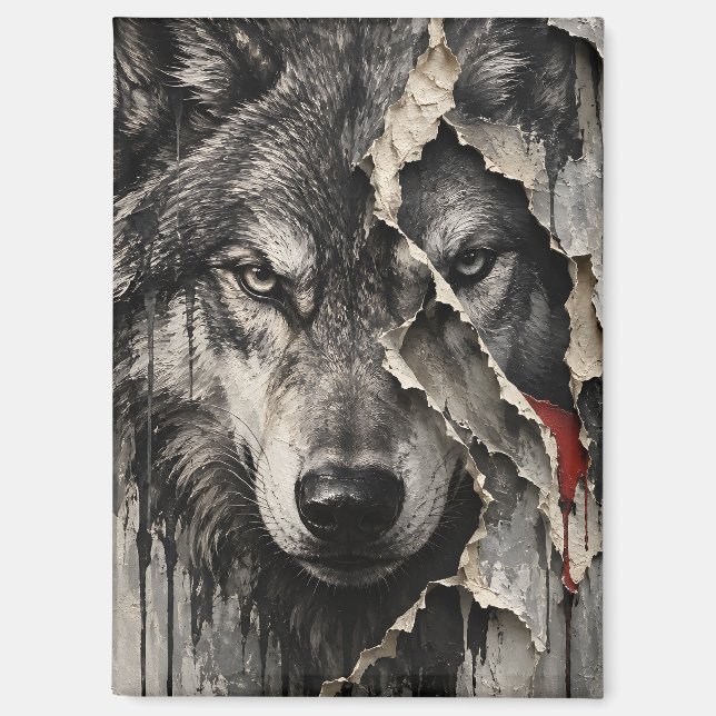 Aimant Deux Faces du Même Loup (Recto)