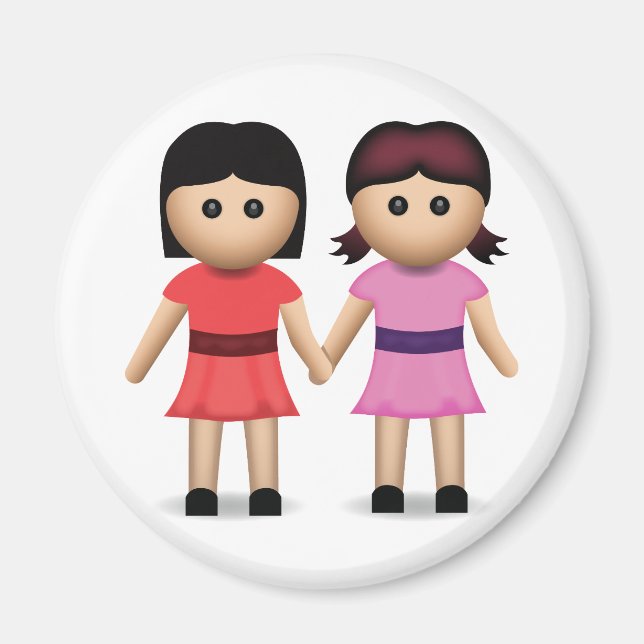 Aimant Deux femmes tenant des mains Emoji (Devant)
